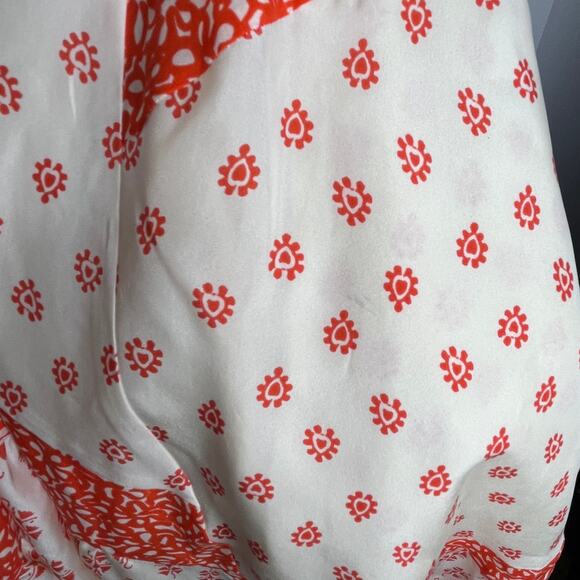 Rebecca Taylor Block Print Mix Silk Dress Size 6 Flawed - Picture 6 of 12